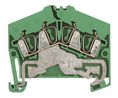 Terminal Block, Tension Clamp, 4 Poles, 800V, 2.5mm², Green / Yellow, Pack of 5 pieces